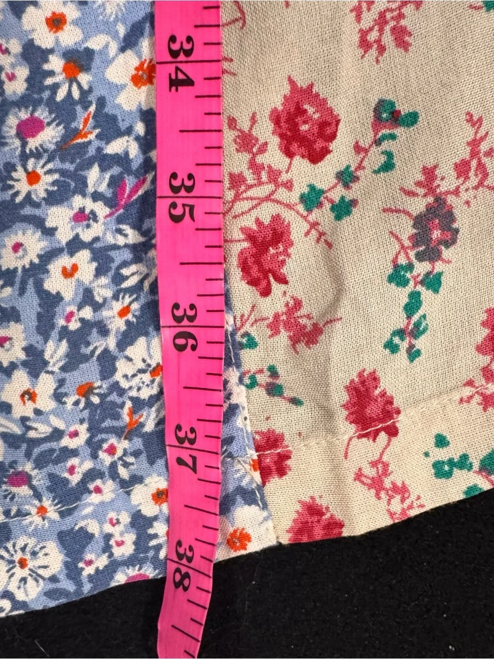 Blue Sky Patchwork Floral Overalls Shorts